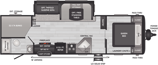 2022 KEYSTONE HIDEOUT 28BHSWE, , floor-plans-day image number 0